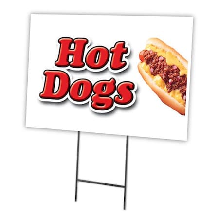 Signmission Hot Dogs Yard Sign & Stake outdoor plastic coroplast window, C-1824 Hot Dogs C-1824 Hot Dogs